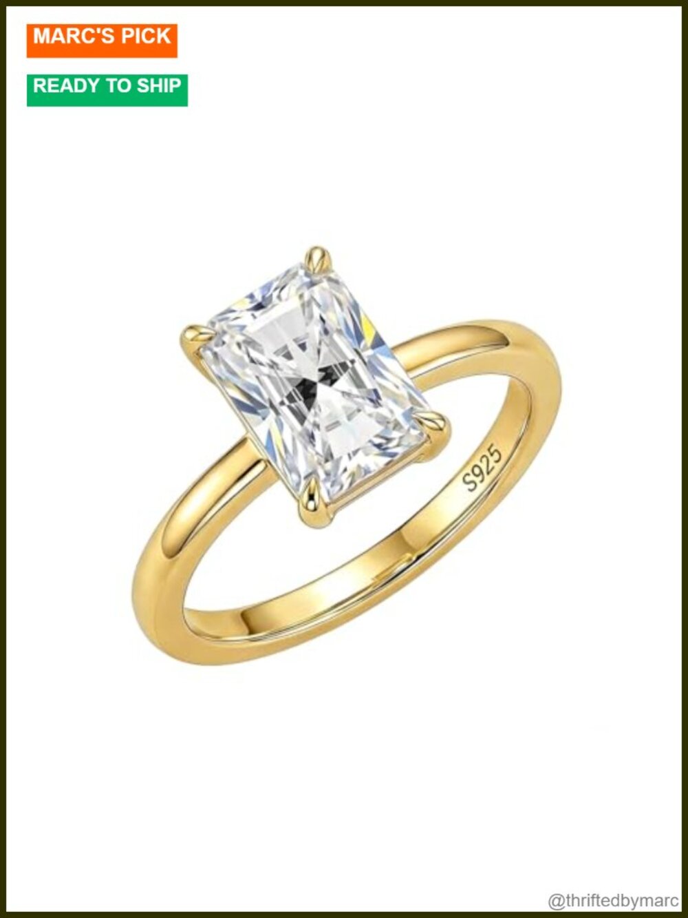 925 Sterling Silver Moissanite Engagement Ring Wedding Band Gift